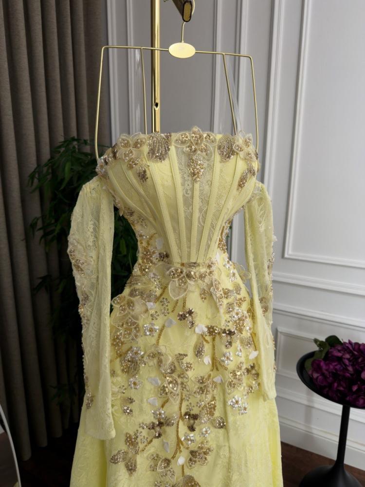 فستان سهرة الصدر كلفه