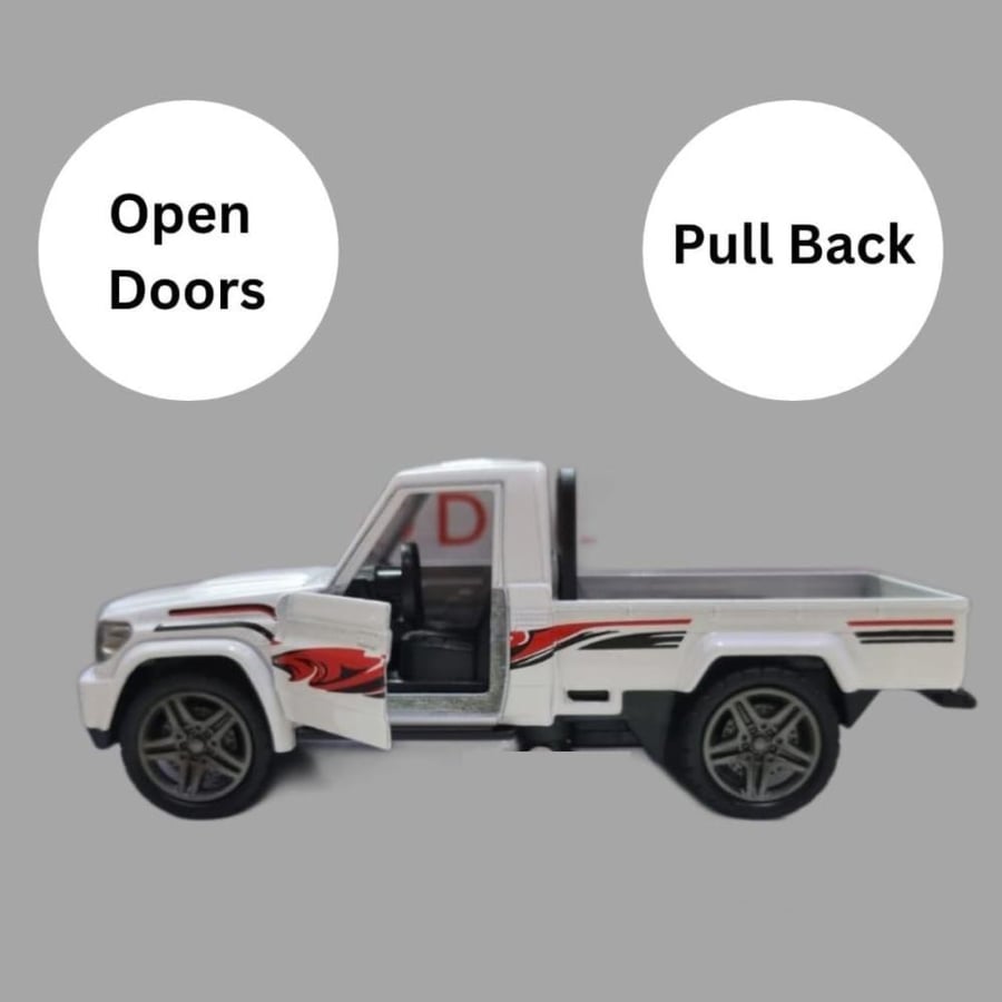Mini Pickup Toy Car with Pull Back Action and Front Door Opening Durable Realistic Open Truck Design Vehicle Toy (Color May Vary)