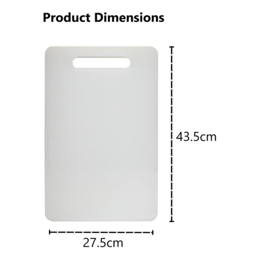 Plastic Cutting Board for Quick & Easy Chopping – Dual-Sided Non-Slip Multipurpose Chopping Board Easy To Clean Kitchen Essential for Fruits Vegetables Meat & Others (Plain White - 43.50 x 27.50 cm)