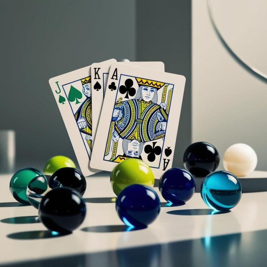 Marble Beads & Deck of Cards – Perfect Spare for Jackaroo or Other Board Games or Standalone Play Durable Game Accessories for Endless Entertainment