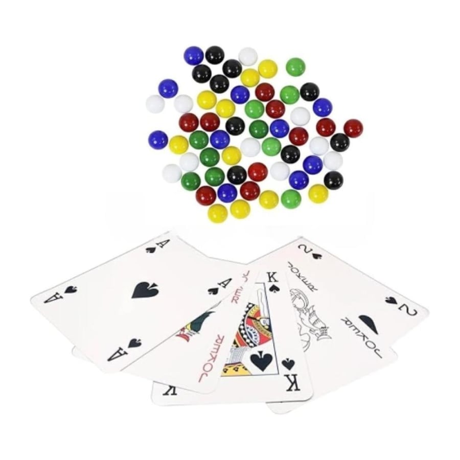 Marble Beads & Deck of Cards – Perfect Spare for Jackaroo or Other Board Games or Standalone Play Durable Game Accessories for Endless Entertainment