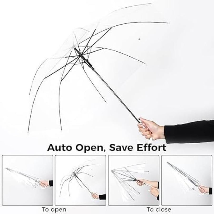 Transparent Umbrella Lightweight and Windproof | Ideal for Rainy Season Photoshoots Travel and Everyday Use | Reinforced 8-Bone Design for Maximum Durability and Protection