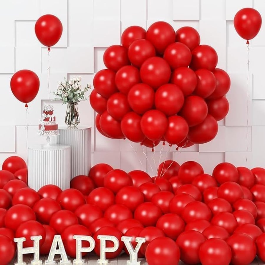Generic Red Balloons - Biodegradable Latex for Birthday Parties & General Celebrations - Unisex-Adults & Children