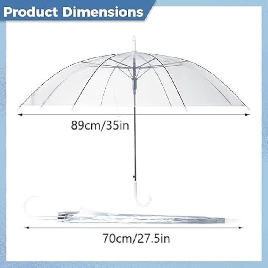Transparent Umbrella Lightweight and Windproof | Ideal for Rainy Season Photoshoots Travel and Everyday Use | Reinforced 8-Bone Design for Maximum Durability and Protection