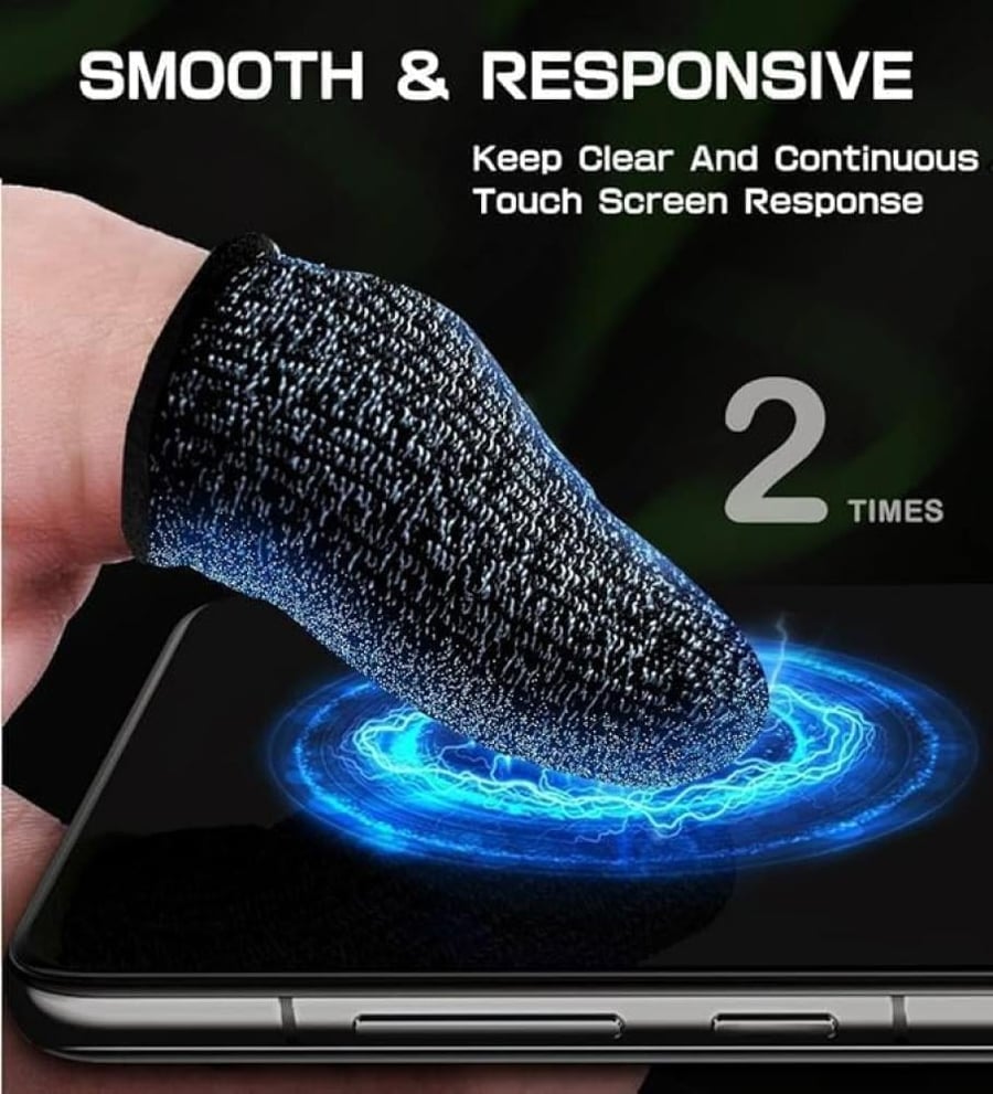 Thumb Cover Sweat Proof Skid Proof Durable Breathable Long Lasting Index Finger and Thumb Sleeves Gloves for Mobile Phone Game Touch Screen (Pack of 4 - Color May Vary)