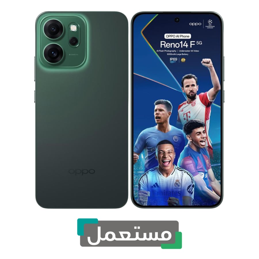 جوال اوبو - OPPO Reno 14F 5G - 256GB | 12GB RAM - أخضر - مستعمل