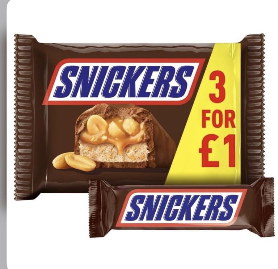 شريط سنيكرز بريطاني (3 قطعة ) SNICKERS