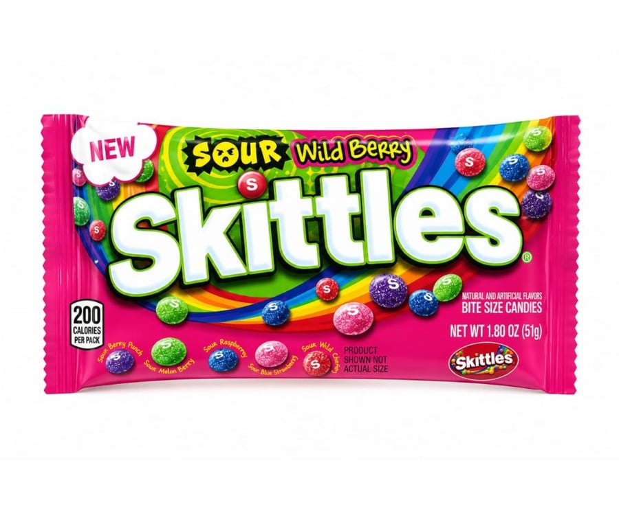 سكلتز وردي  skittles sour  ( صنع امريكا )