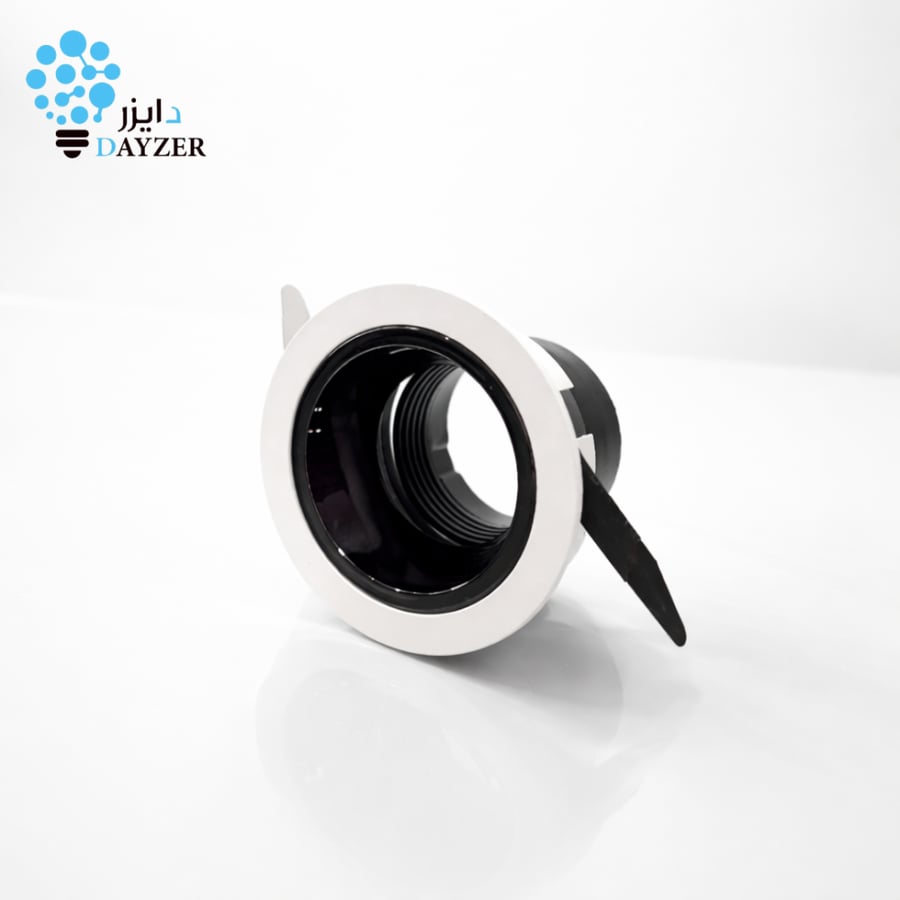 اطار سبوت احترافي 7 سم ابيض اسود دايزر للإنارة تصميم ضد التوهج