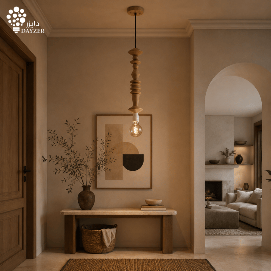 ثريا معلقة صناعية بحبل وتصميم صمام | Urban Valve | أوربن فالف