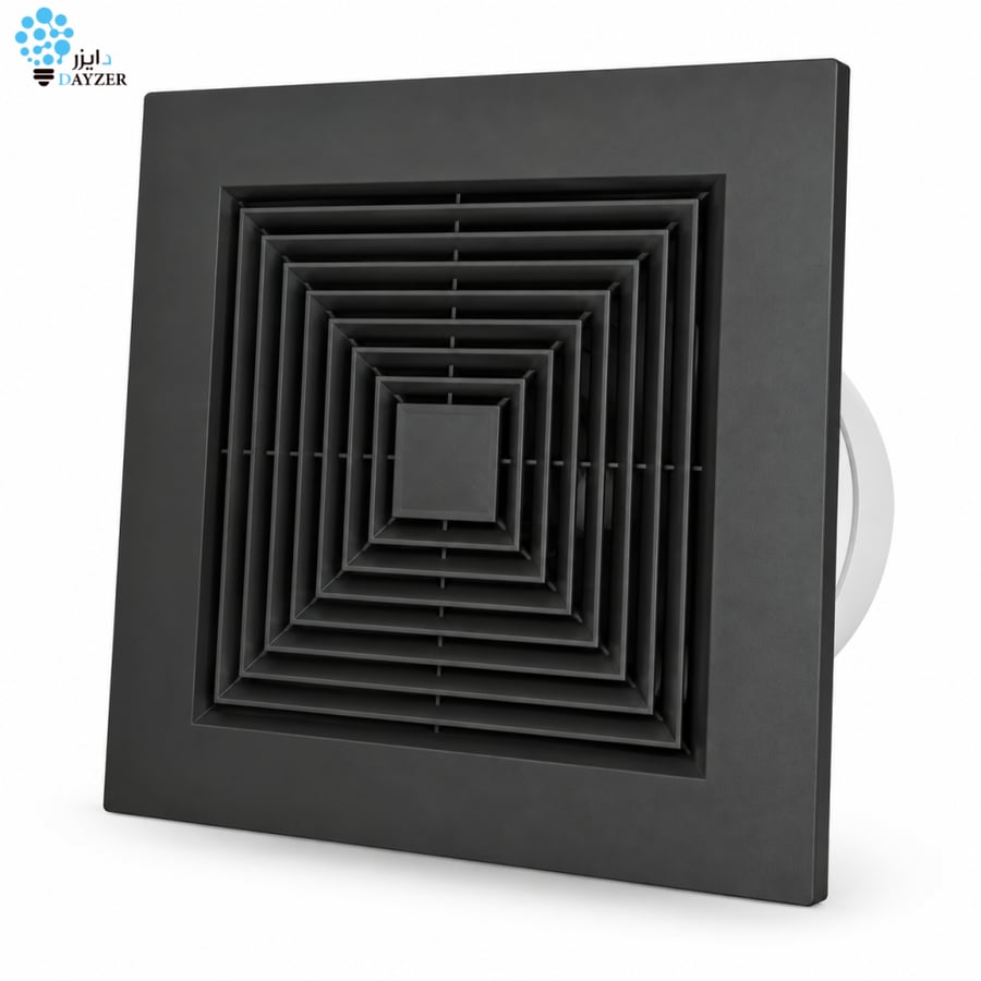 مروحة شفط ديكور سقف 25*25سم 30 واط أسود