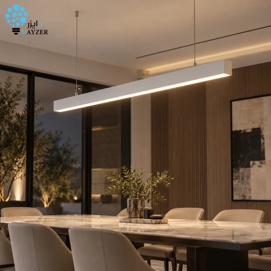 إنارة خطية LED معلقة 60 واط 120 سم أبيض