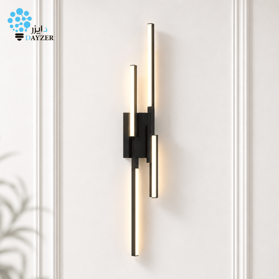 أبليك جداري LED مزدوج خطي 3 ألوان أسود وأبيض