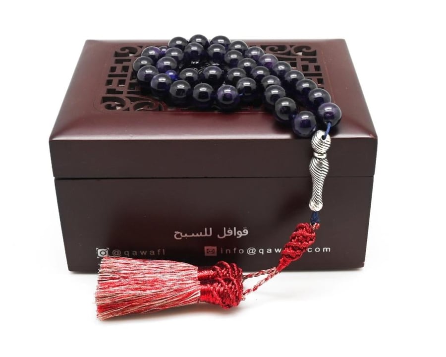 قوافل سبحة حجر طبيعي اميثيست  Amth0005