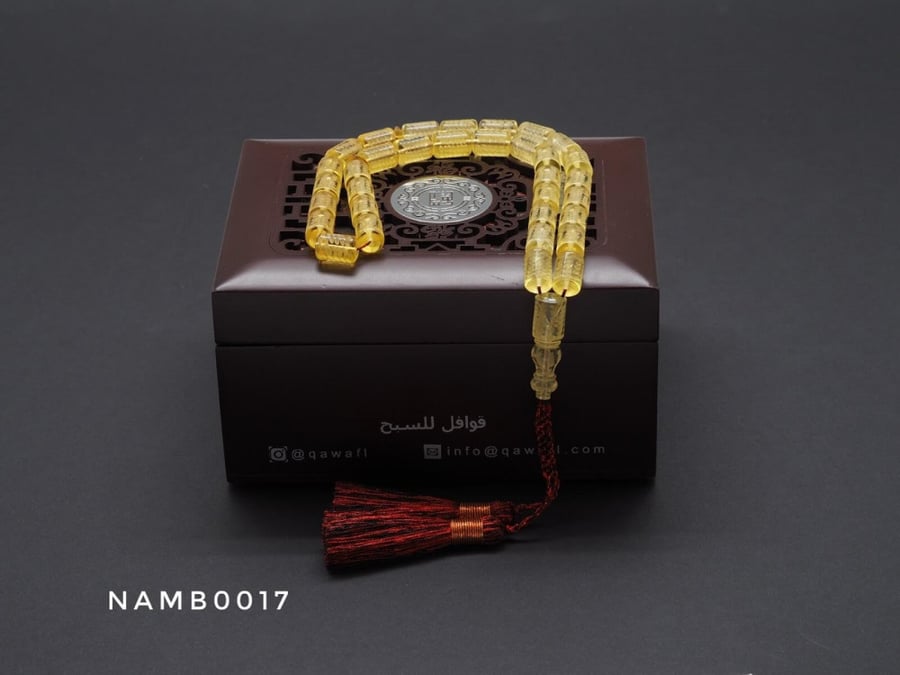 قوافل سبحة كهرمان بلطيقي طبيعي منقوش Namb0017