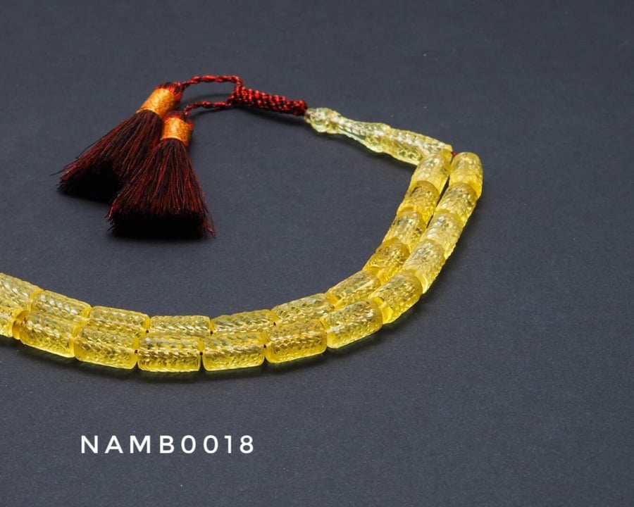 قوافل سبحة كهرمان بلطيقي طبيعي منقوش Namb0018