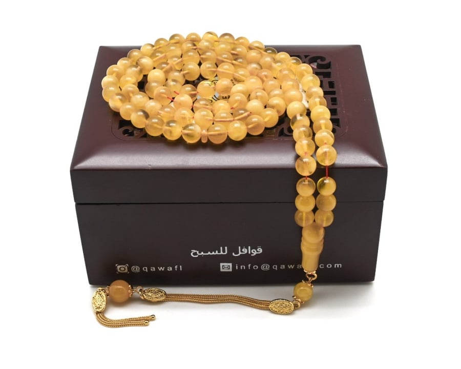 قوافل سبحة من الكهرمان بلطيقي طبيعي Namb0128