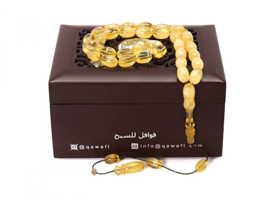 قوافل سبحة كهرمان بلطيقي طبيعي حجر واحد Namb0078