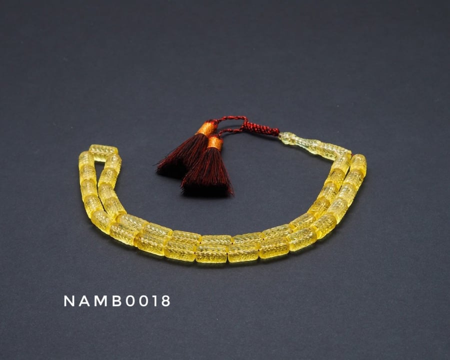 قوافل سبحة كهرمان بلطيقي طبيعي منقوش Namb0018