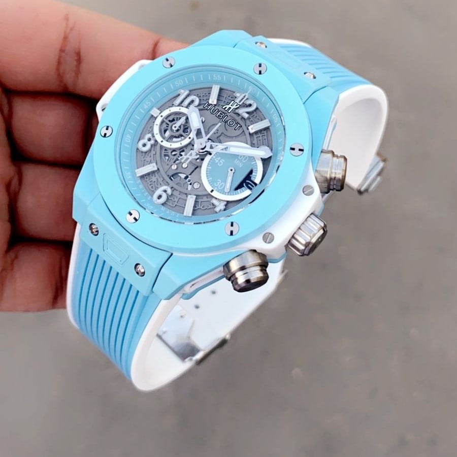ساعات هوبلت رجاليه ماركات Hublot big bang sky blue