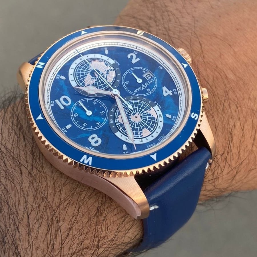 ساعة مون بلان Montblanc الزرقاء