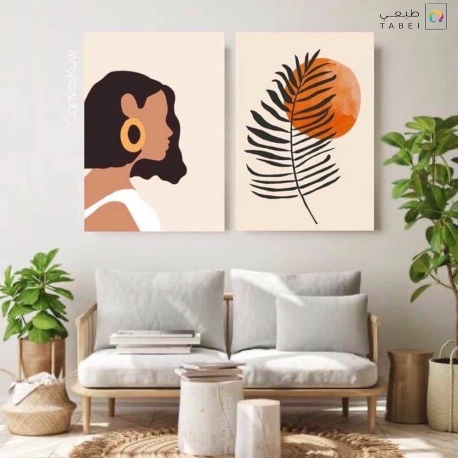 لوحتين قياس 70x50 cm