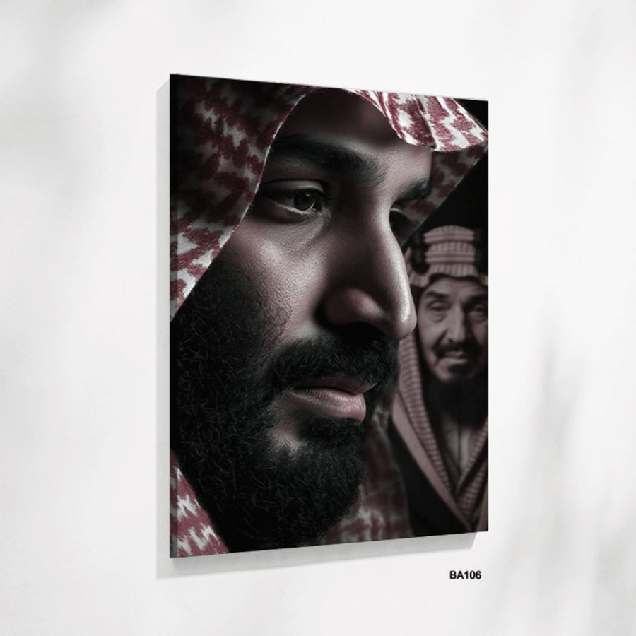 لوحة جدارية مطبوعة فنية وديكور - لوحة وليي العهد محمد بن سلمان