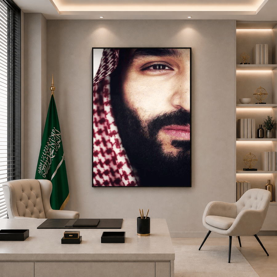 لوحة جدارية مطبوعة فنية وديكور - لوحة وليي العهد محمد بن سلمان