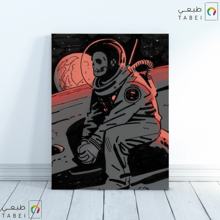 Wall art of an astronaut with a skeleton, size 60x40 cm