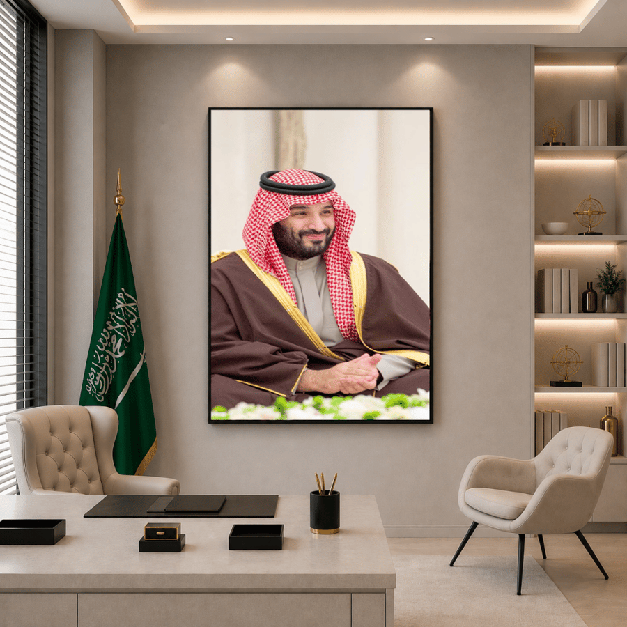 لوحة جدارية مطبوعة فنية وديكور - لوحة وليي العهد محمد بن سلمان