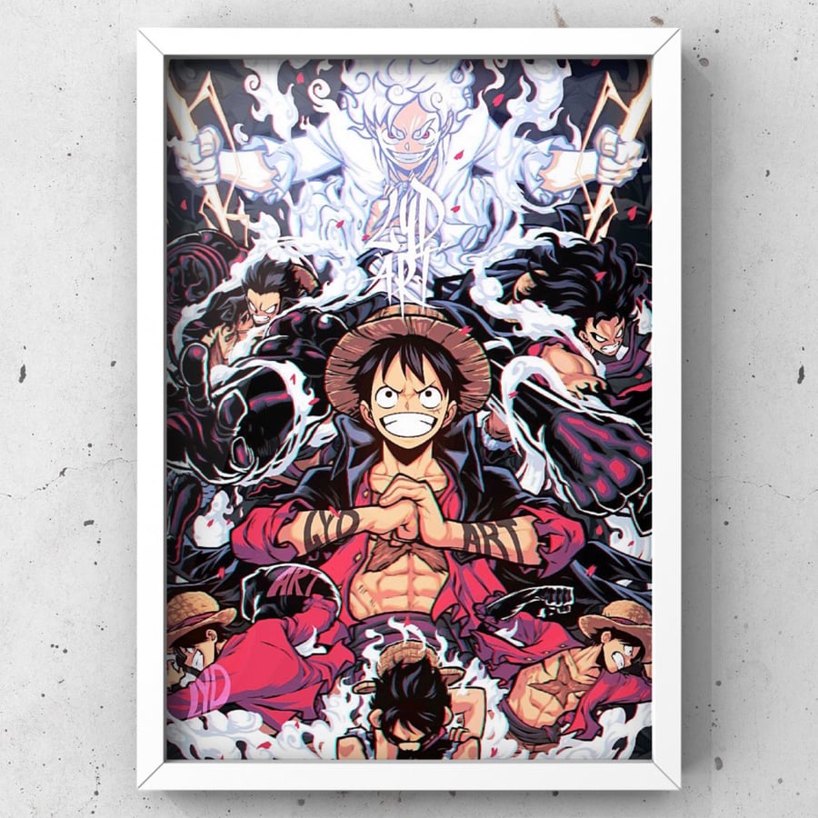 لوحة جدارية لوفي المطاط انمي ون بيس Luffy