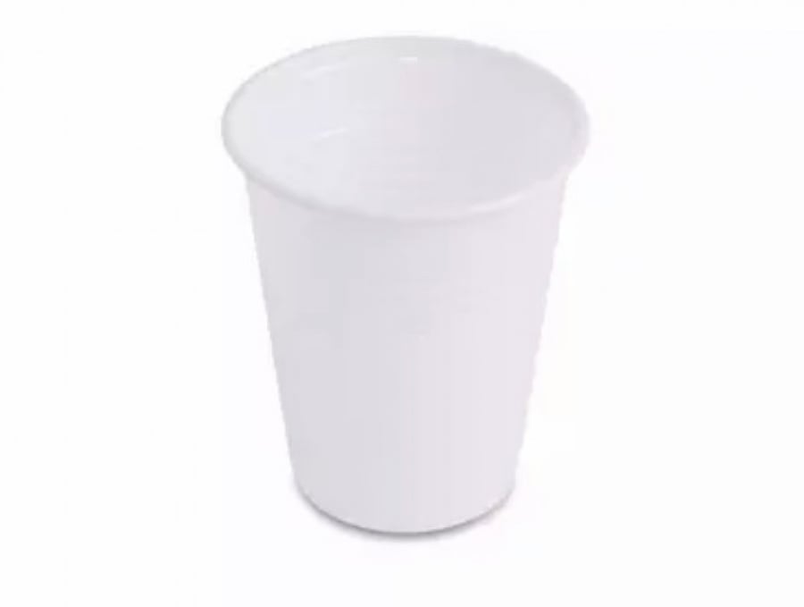 كاسات ماء بلاستيك ابيض 7 اونص