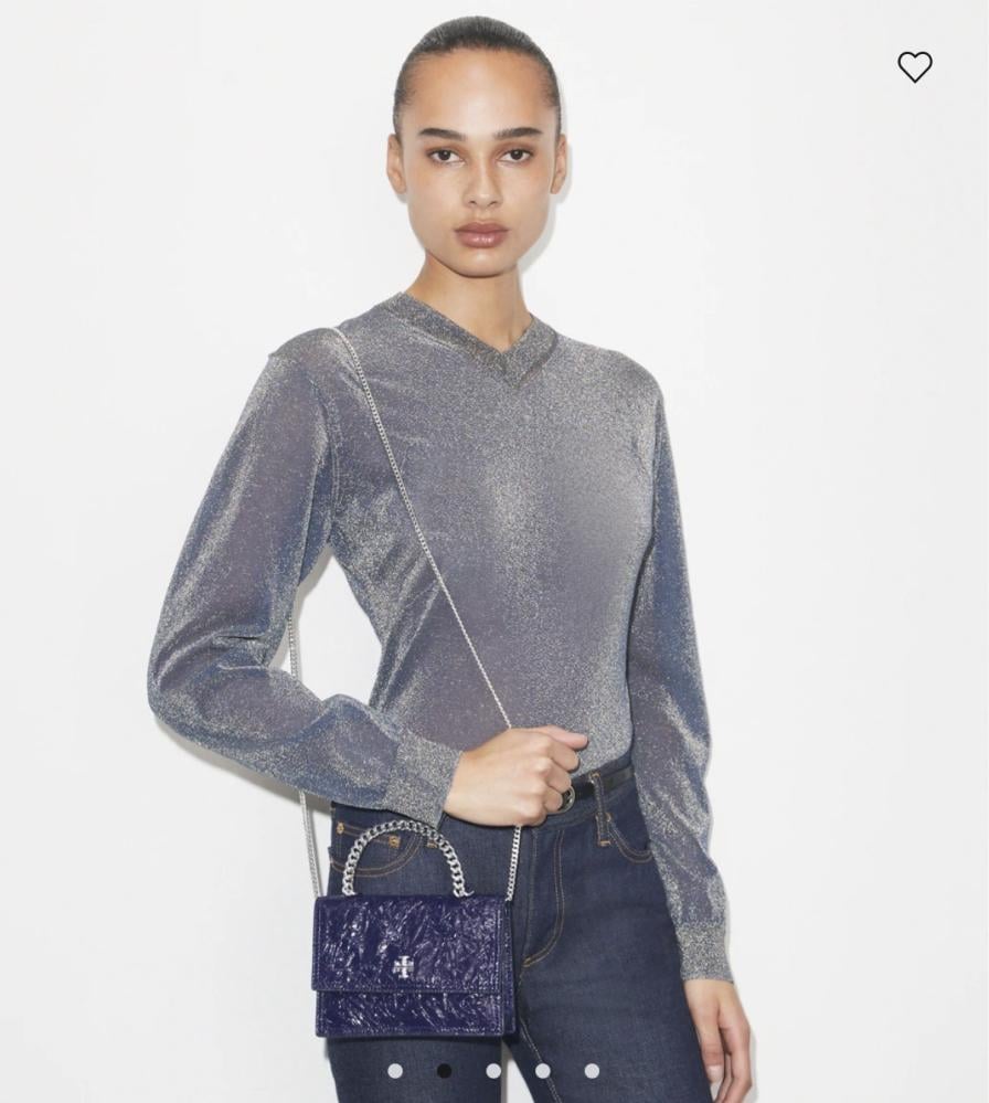 حقيبه توري بورش MINI KIRA CRINKLE LEATHER CHAIN WALLET