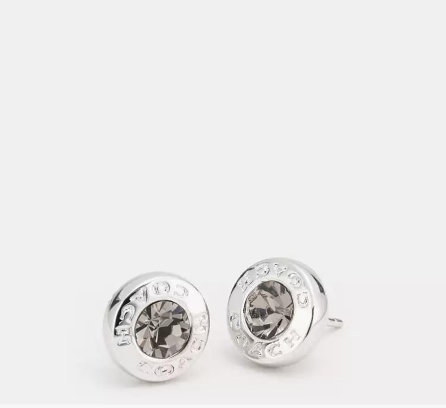 حلق كوتش Open Circle Stone Stud Earrings