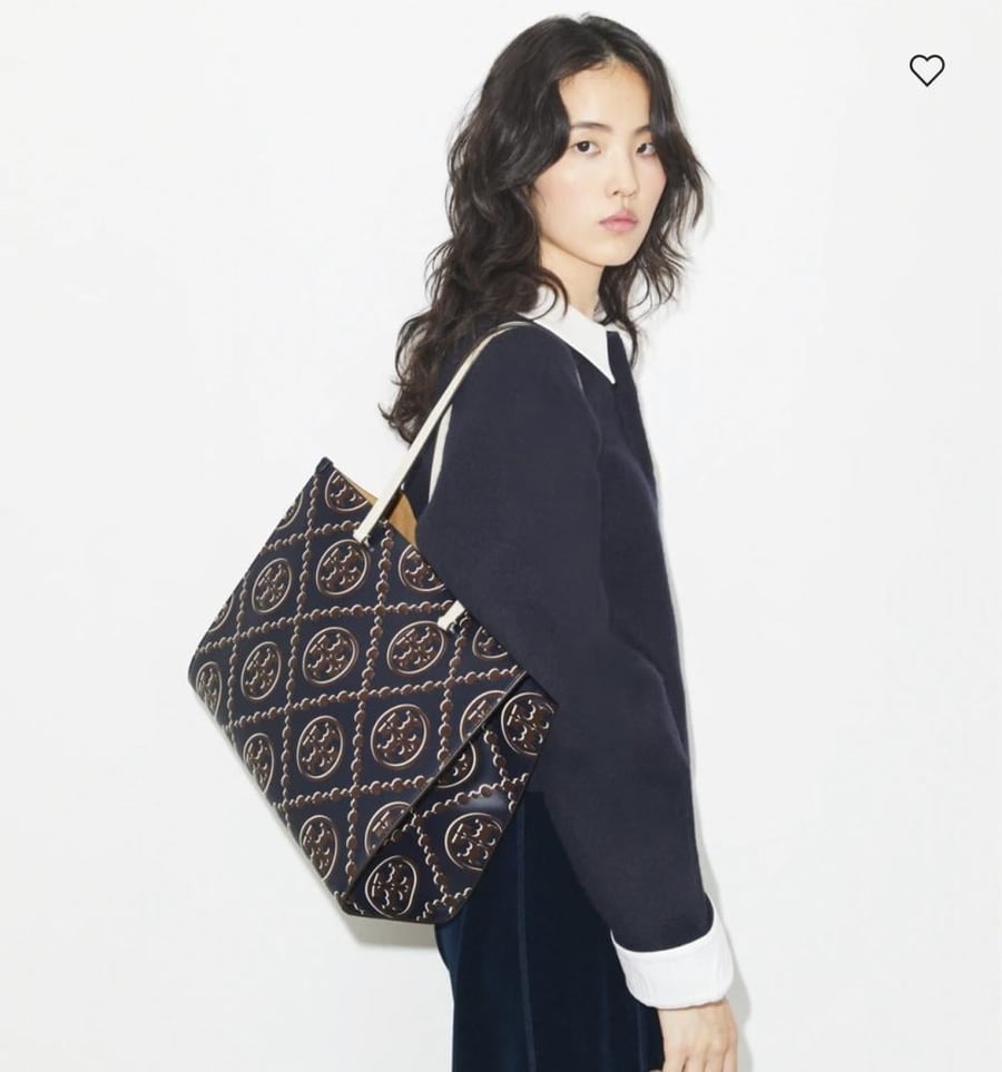حقيبه توري بورش T MONOGRAM CONTRAST EMBOSSED TOTE