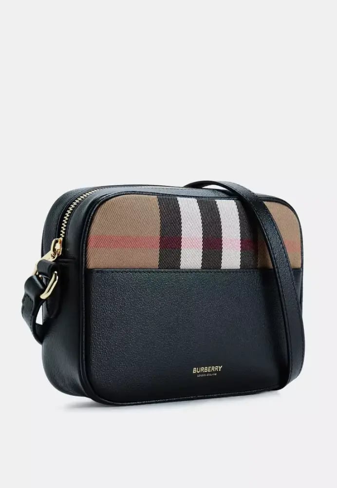 حقيبه بربري Burberry Small House Check & Leather Camera Bag