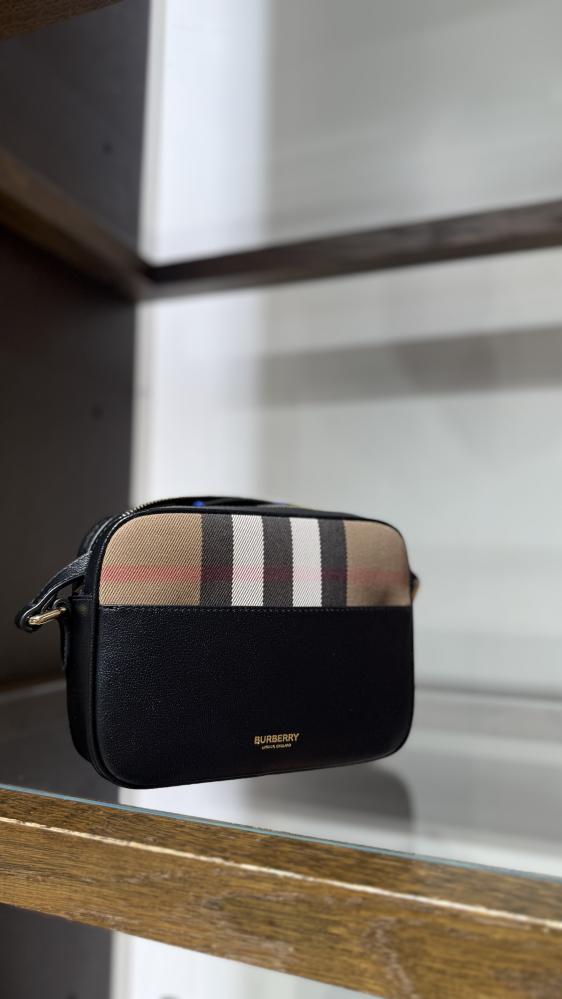 حقيبه بربري Burberry Small House Check & Leather Camera Bag