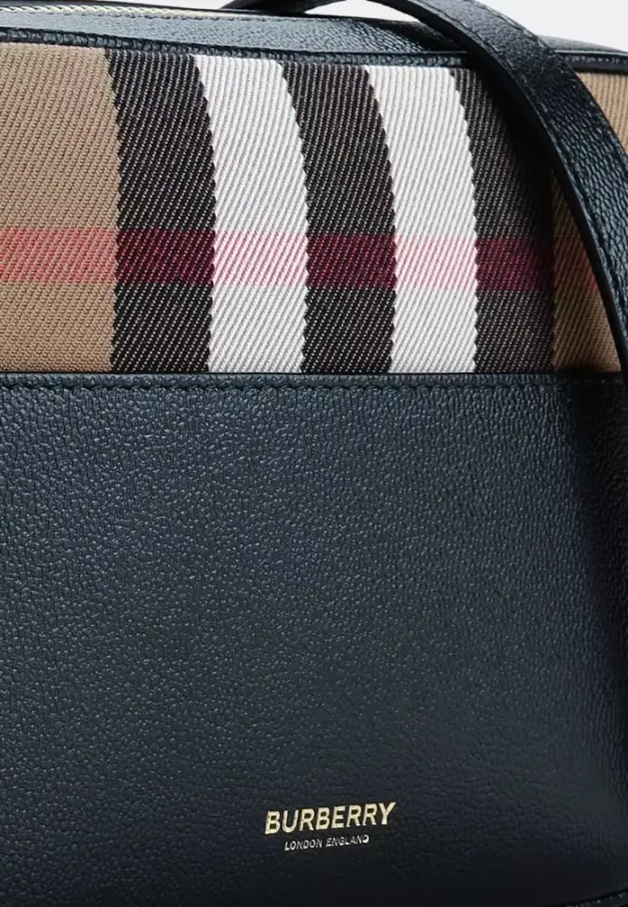 حقيبه بربري Burberry Small House Check & Leather Camera Bag