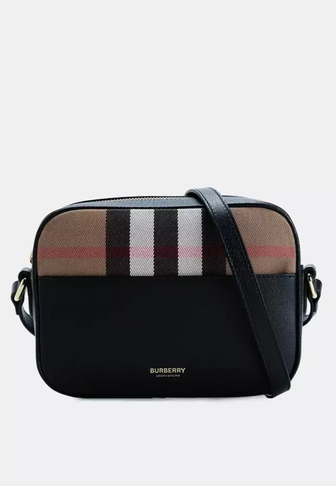 حقيبه بربري Burberry Small House Check & Leather Camera Bag