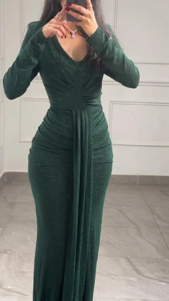 فستان سهرة بلمعة