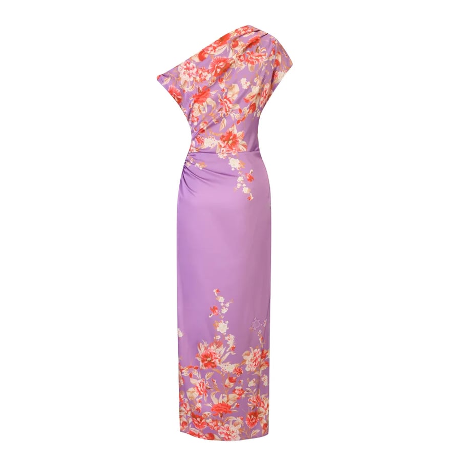 Flora Dress – Luxury Floral Satin Silk Design