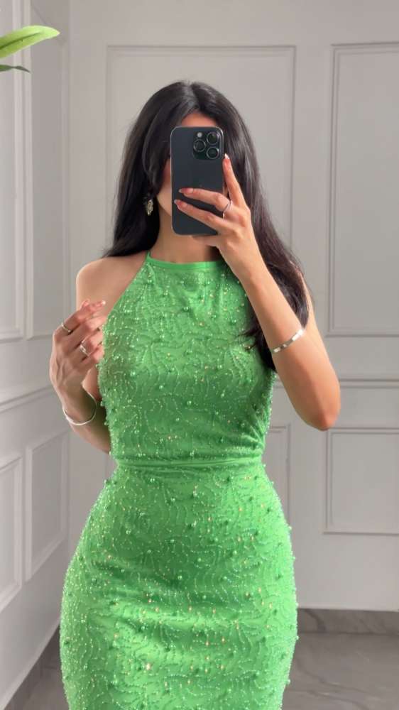 فستان سهرة شك Soft Green -