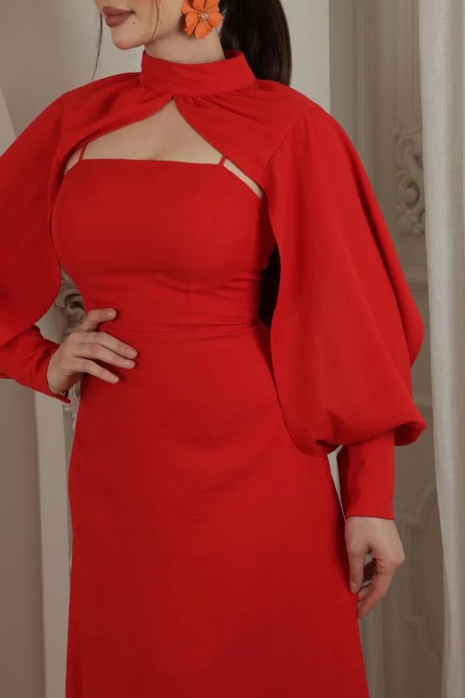 فستان ناعم قطعتين Red