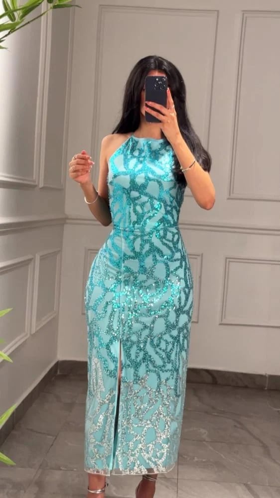 فستان سهرة شك Turquoise Blue