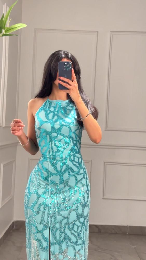 فستان سهرة شك Turquoise Blue