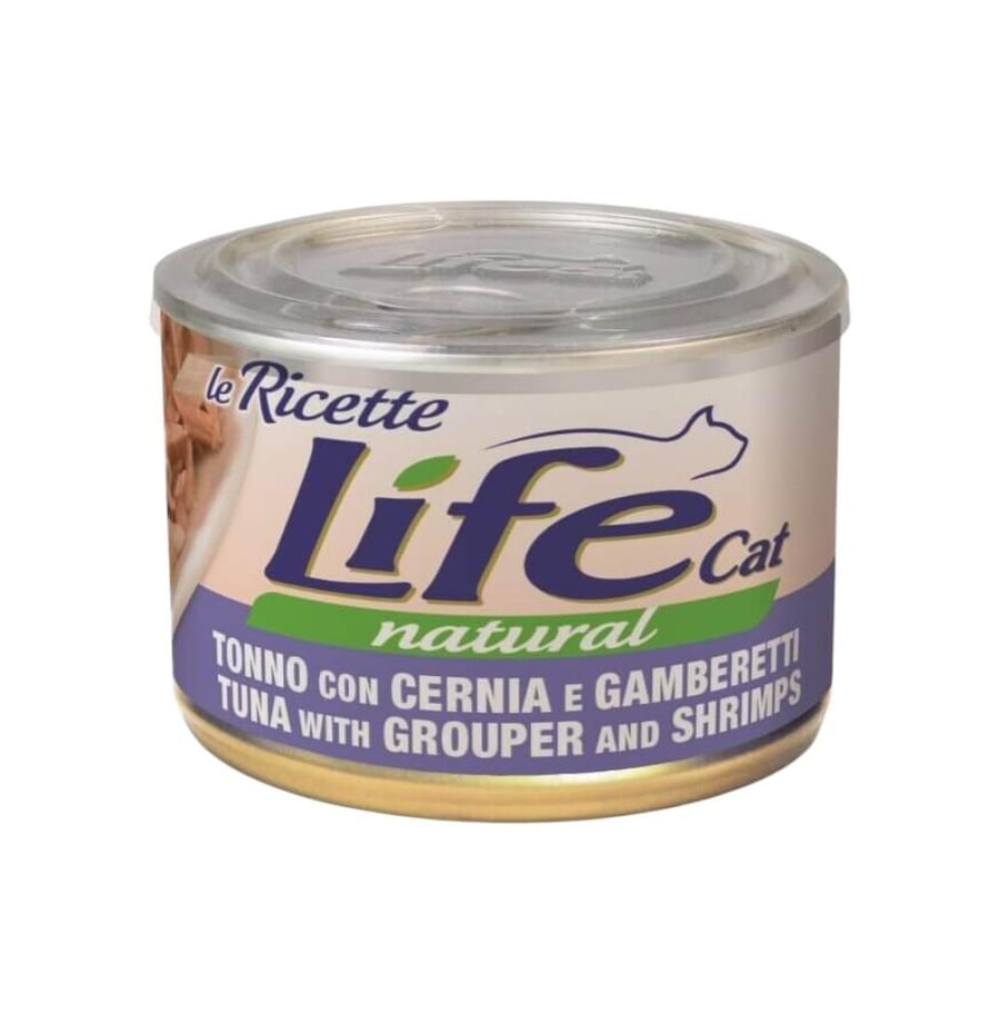 Life Cat Tuna Flavored Canned Food with Grouper & Shrimp 150g