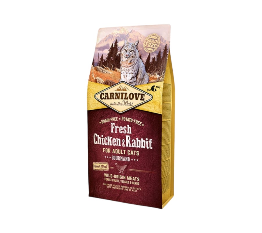 Carnilove dry food with chicken and rabbit for adult cats in different sizes