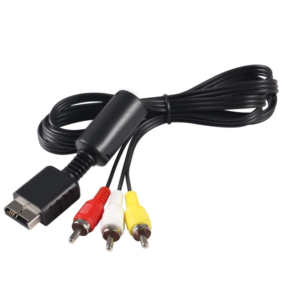AV cable for sound and video suitable for PlayStation 1, 2, 3 black