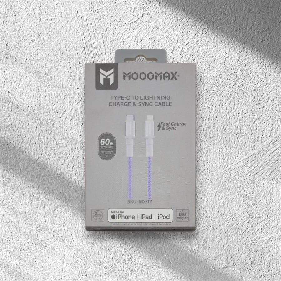 كيبل MOOGMOX Type-C إلى Lightning – 60W