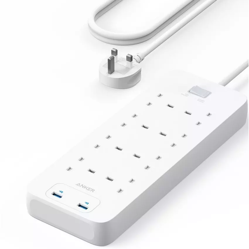 أنكر توصيلة 8 منافذ طاقة مع منفذين USB بقوة 12 واط